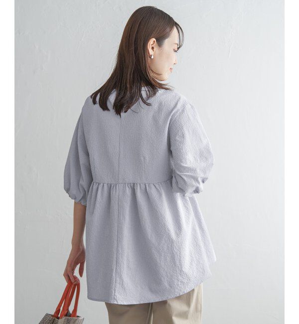 ikka「サッカーペプラムブラウス」|シャツ・ブラウス|