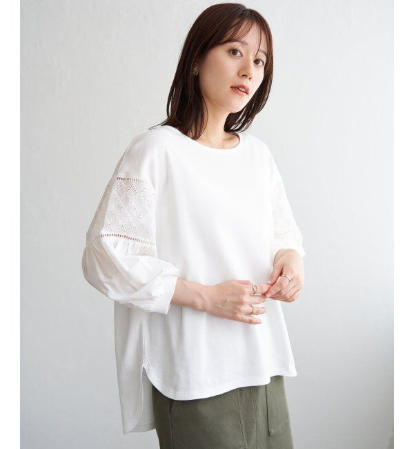 ikka「袖キカレース切り替えプルオーバー」|その他|