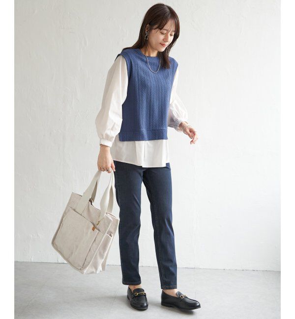 ikka「ケーブル柄レイヤードプルオーバー」|その他|