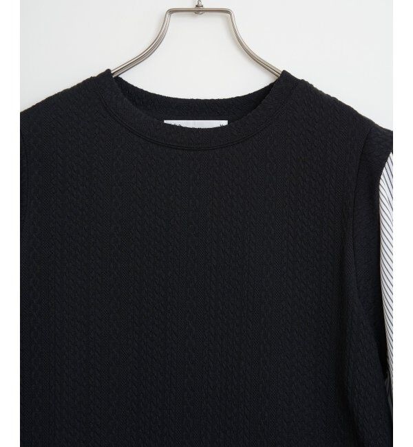 ikka「ケーブル柄レイヤードプルオーバー」|その他|