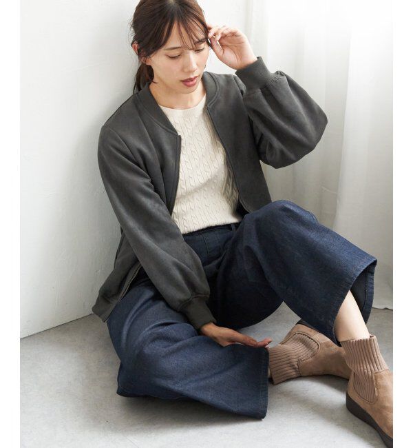 ikka「フェイクスエードブルゾン」|ブルゾン・スタジャン|