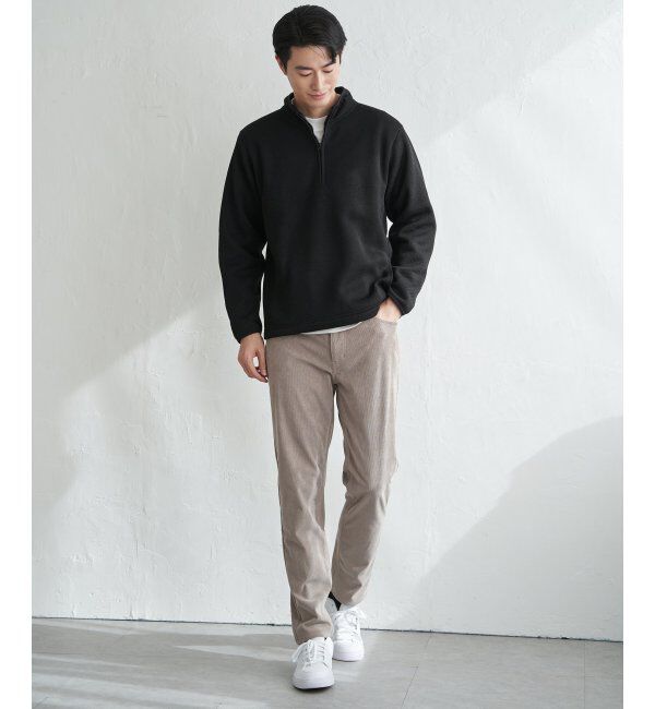 ikka「ツイルジャカード裏起毛ハーフジッププルオーバー」|パーカー|