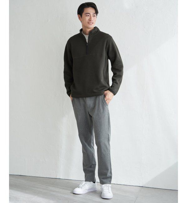 ikka「ツイルジャカード裏起毛ハーフジッププルオーバー」|パーカー|