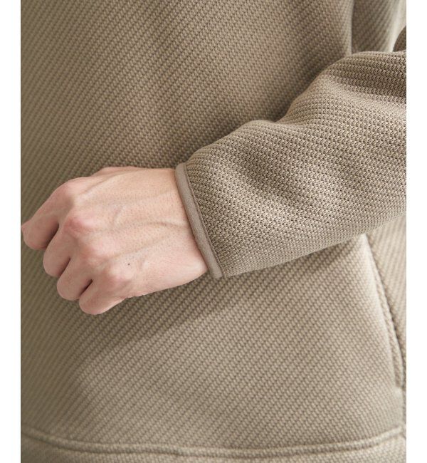 ikka「ツイルジャカード裏起毛ハーフジッププルオーバー」|パーカー|