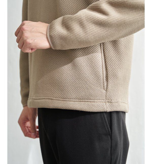 ikka「ツイルジャカード裏起毛ハーフジッププルオーバー」|パーカー|