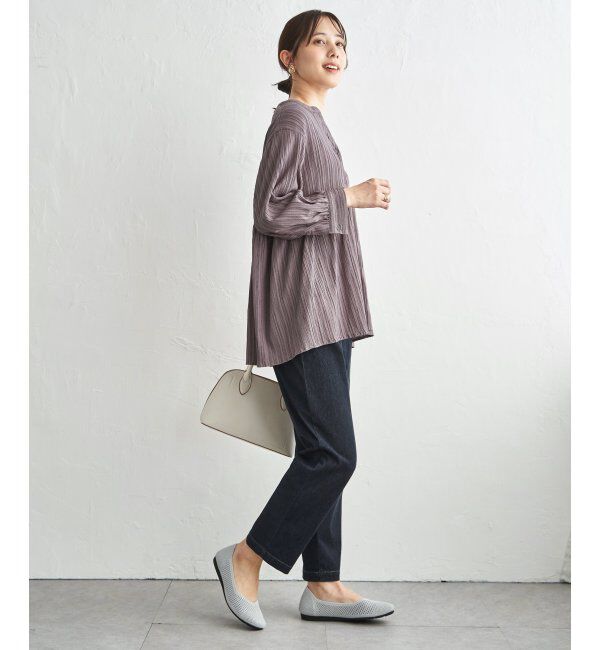 ikka「冷感楊柳バンドカラーシャツ」|シャツ・ブラウス|