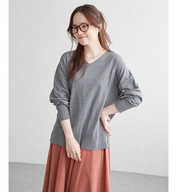 Lbc with Life「ソフトハイゲージＶネックＰＯ」|カーディガン|