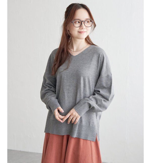 Lbc with Life「ソフトハイゲージＶネックＰＯ」|カーディガン|