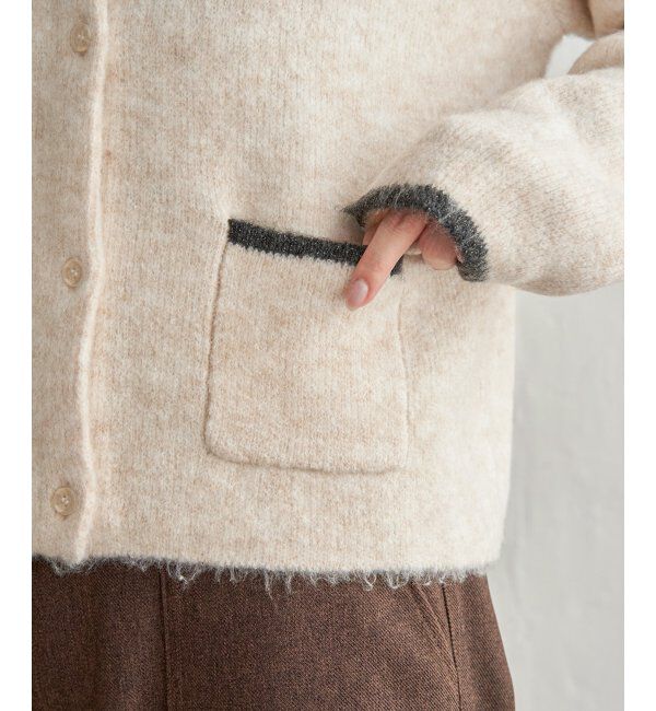 Lbc with Life「配色ポケットショートカーディガン」|カーディガン|