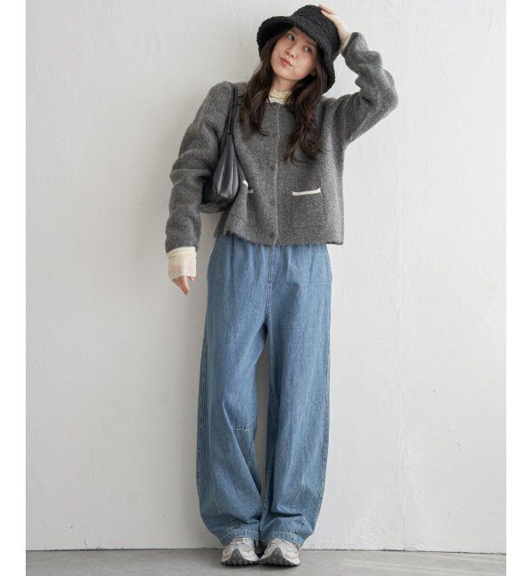 Lbc with Life「配色ポケットショートカーディガン」|カーディガン|