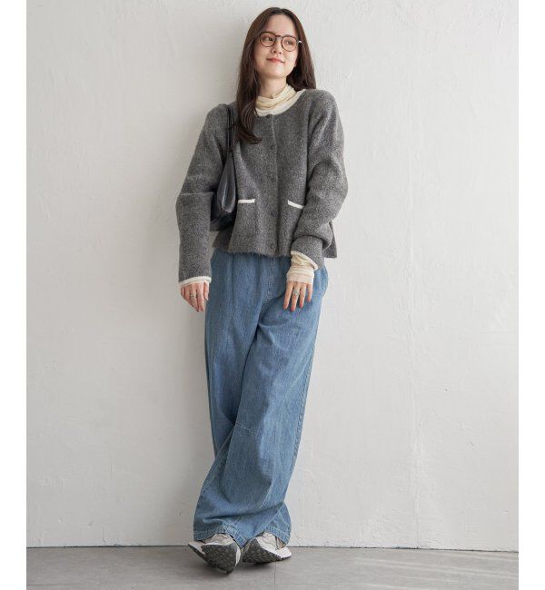 Lbc with Life「配色ポケットショートカーディガン」|カーディガン|