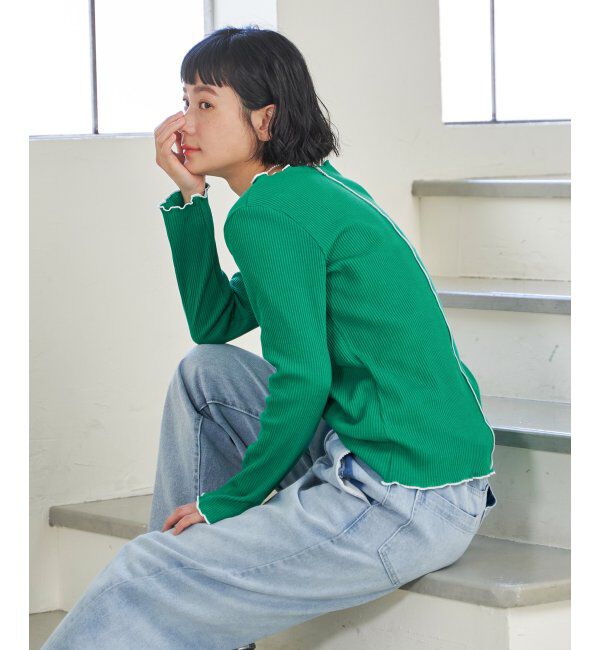 Lbc with Life「三角テレコ配色メローロンT」|Tシャツ・カットソー|