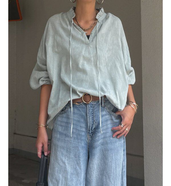 Lbc with Life「ジャカード襟フリル2WAYブラウス」|シャツ・ブラウス|