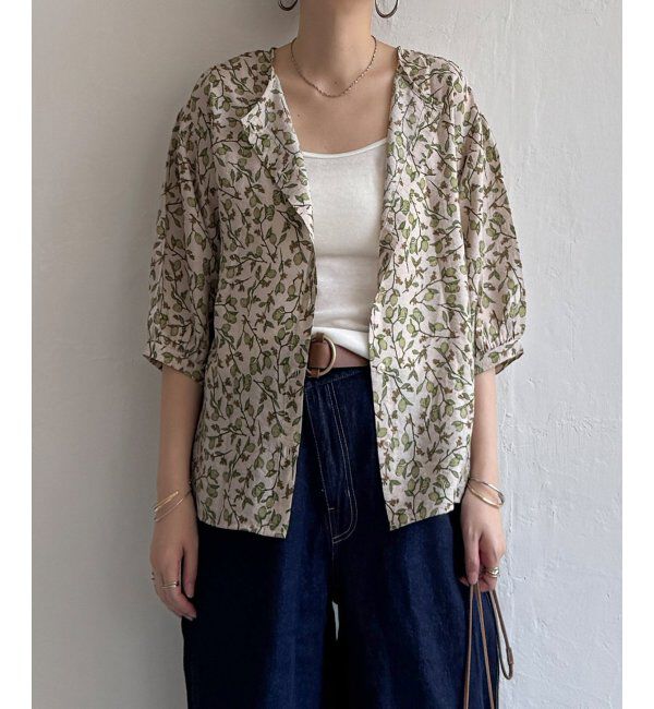 Lbc with Life「ボタニカルプリント2WAYブラウス」|シャツ・ブラウス|