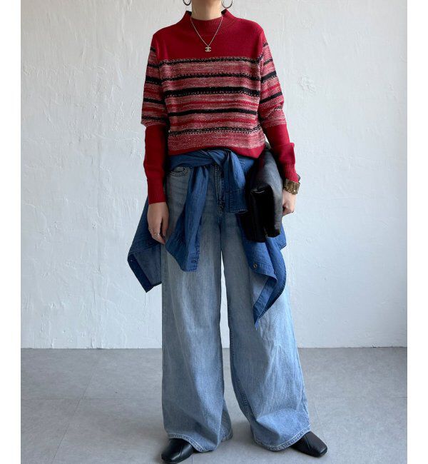 Lbc with Life「ラメネップボーダーニットPO」|カーディガン|