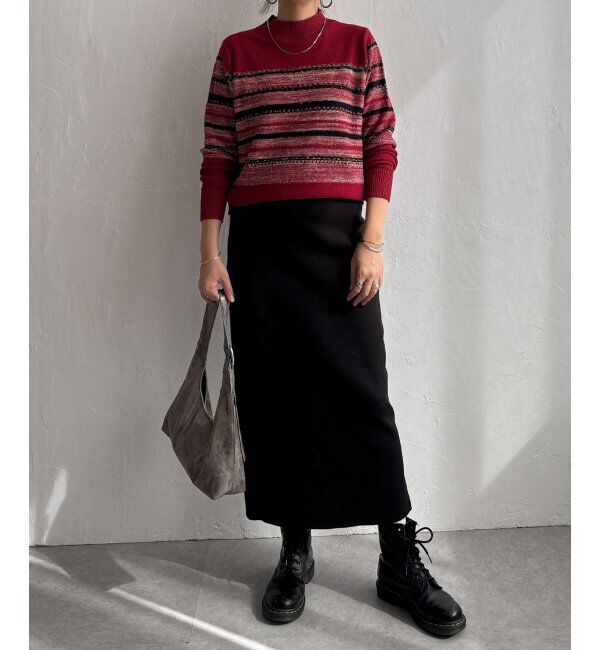 Lbc with Life「ラメネップボーダーニットPO」|カーディガン|