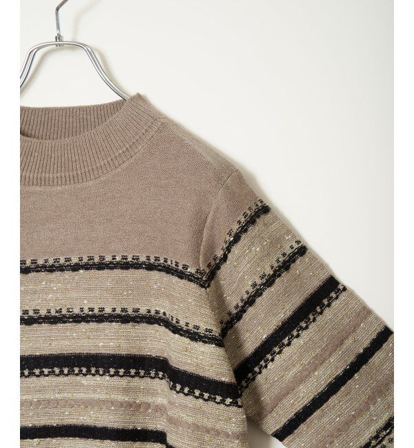 Lbc with Life「ラメネップボーダーニットPO」|カーディガン|