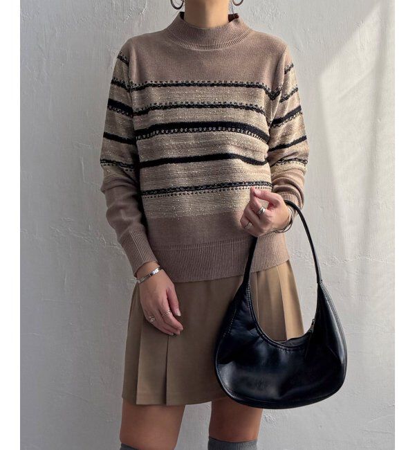 Lbc with Life「ラメネップボーダーニットPO」|カーディガン|