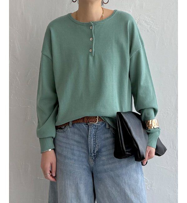 Lbc with Life「コットンタッチ2WAYヘンリーニット」|カーディガン|