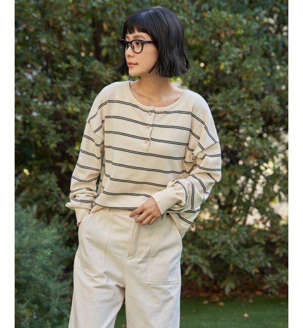 Lbc with Life「コットンタッチ2WAYヘンリーニット」|カーディガン|