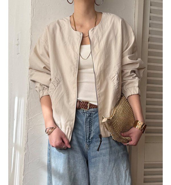 Lbc with Life「ナイロンシャーリングブルゾン」|ブルゾン・スタジャン|オフホワイト