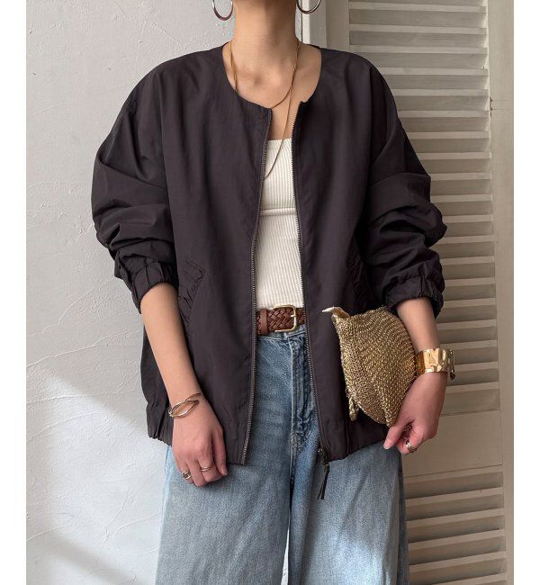 Lbc with Life「ナイロンシャーリングブルゾン」|ブルゾン・スタジャン|チャコール