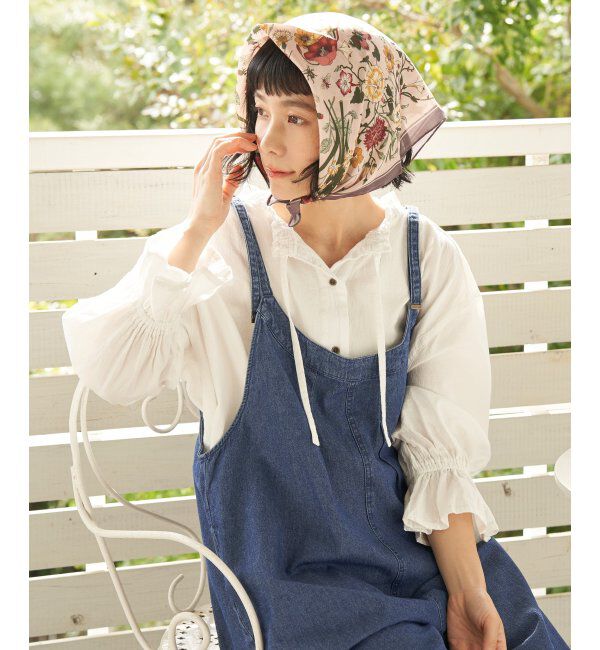 Lbc with Life「デニムコットンシャーリングブラウス」|シャツ・ブラウス|ホワイト