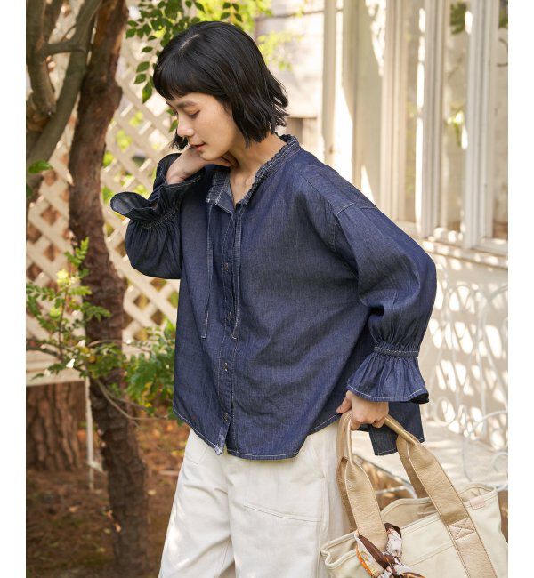 Lbc with Life「デニムコットンシャーリングブラウス」|シャツ・ブラウス|