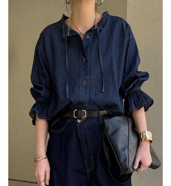 Lbc with Life「デニムコットンシャーリングブラウス」|シャツ・ブラウス|