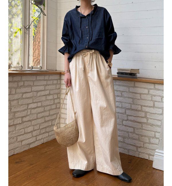 Lbc with Life「デニムコットンシャーリングブラウス」|シャツ・ブラウス|