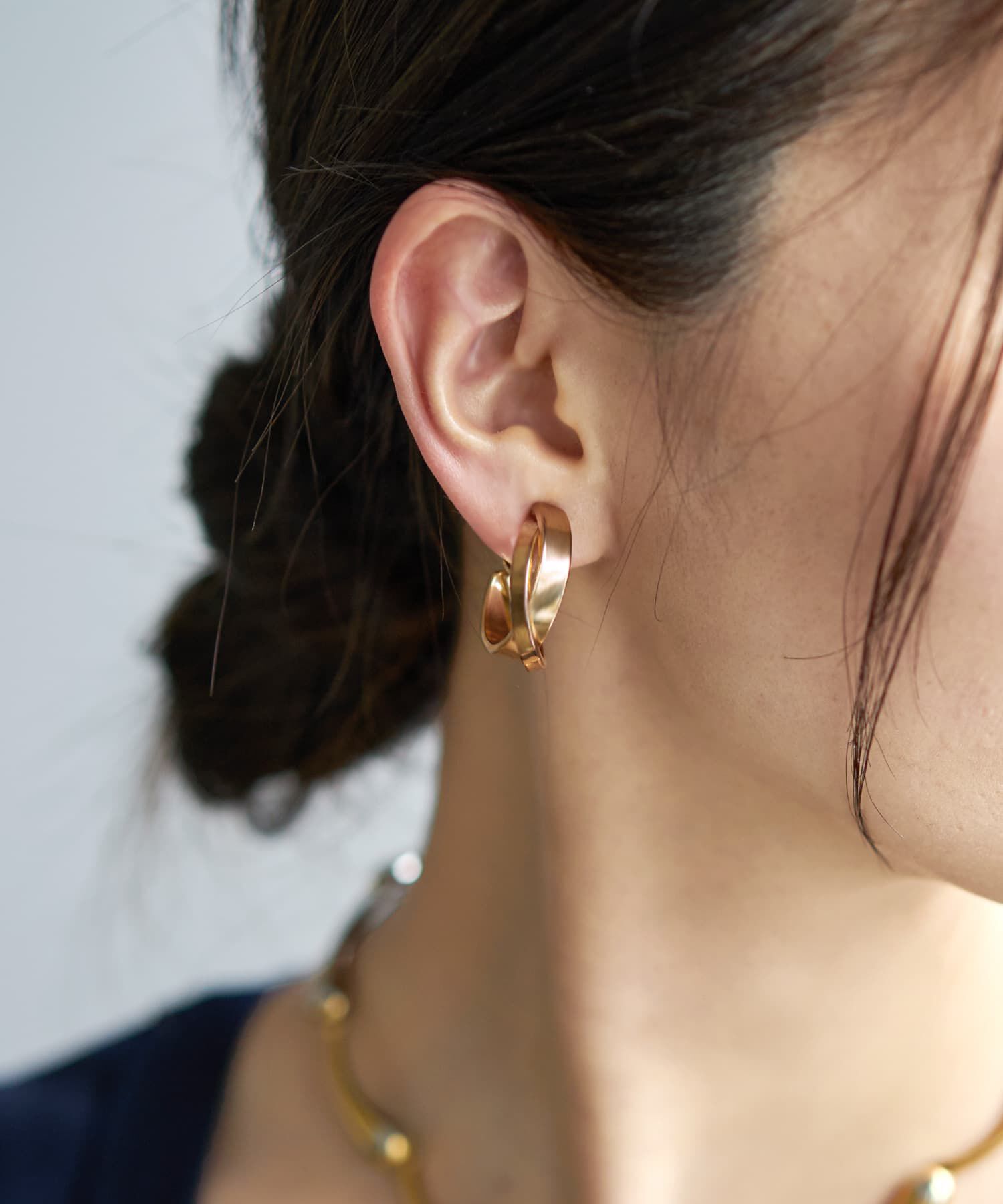 STYLE DELI「スライドダブルフープピアス」|ピアス|ゴールド