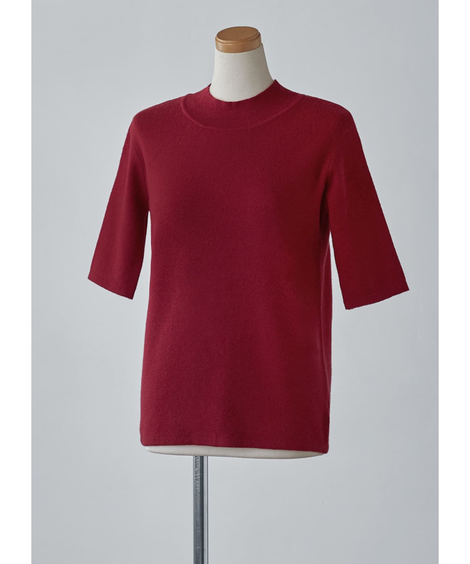 STYLE DELI「ソフトタッチ◆５分袖ハイネックトップス」|ニット・セーター|