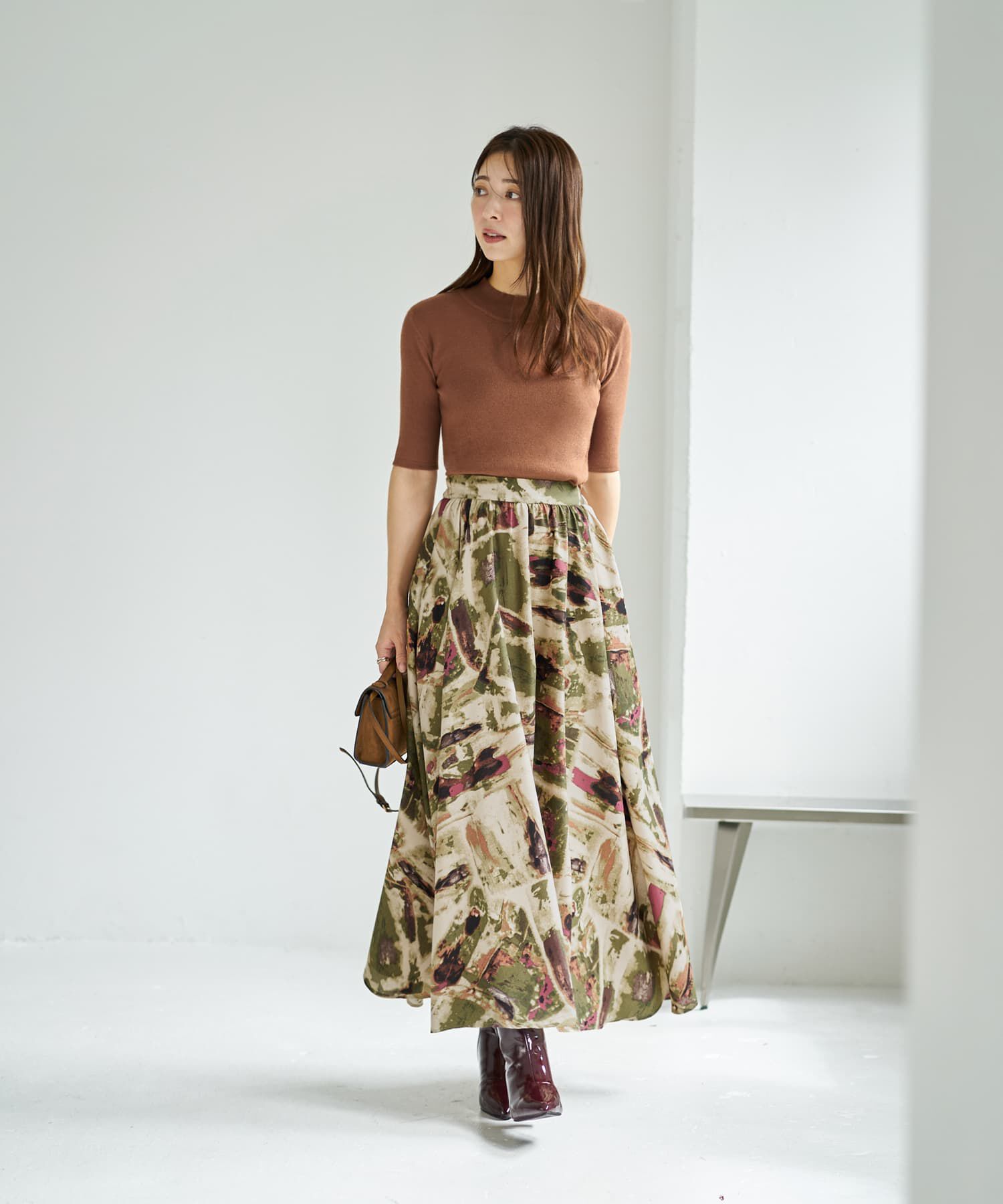 STYLE DELI「ソフトタッチ◆５分袖ハイネックトップス」|ニット・セーター|