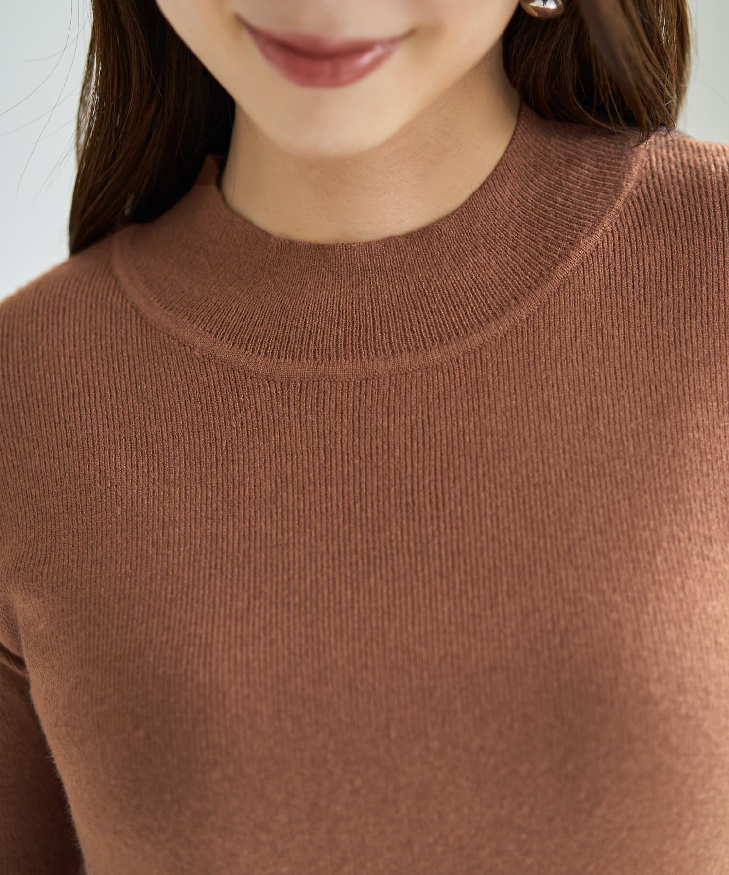 STYLE DELI「ソフトタッチ◆５分袖ハイネックトップス」|ニット・セーター|