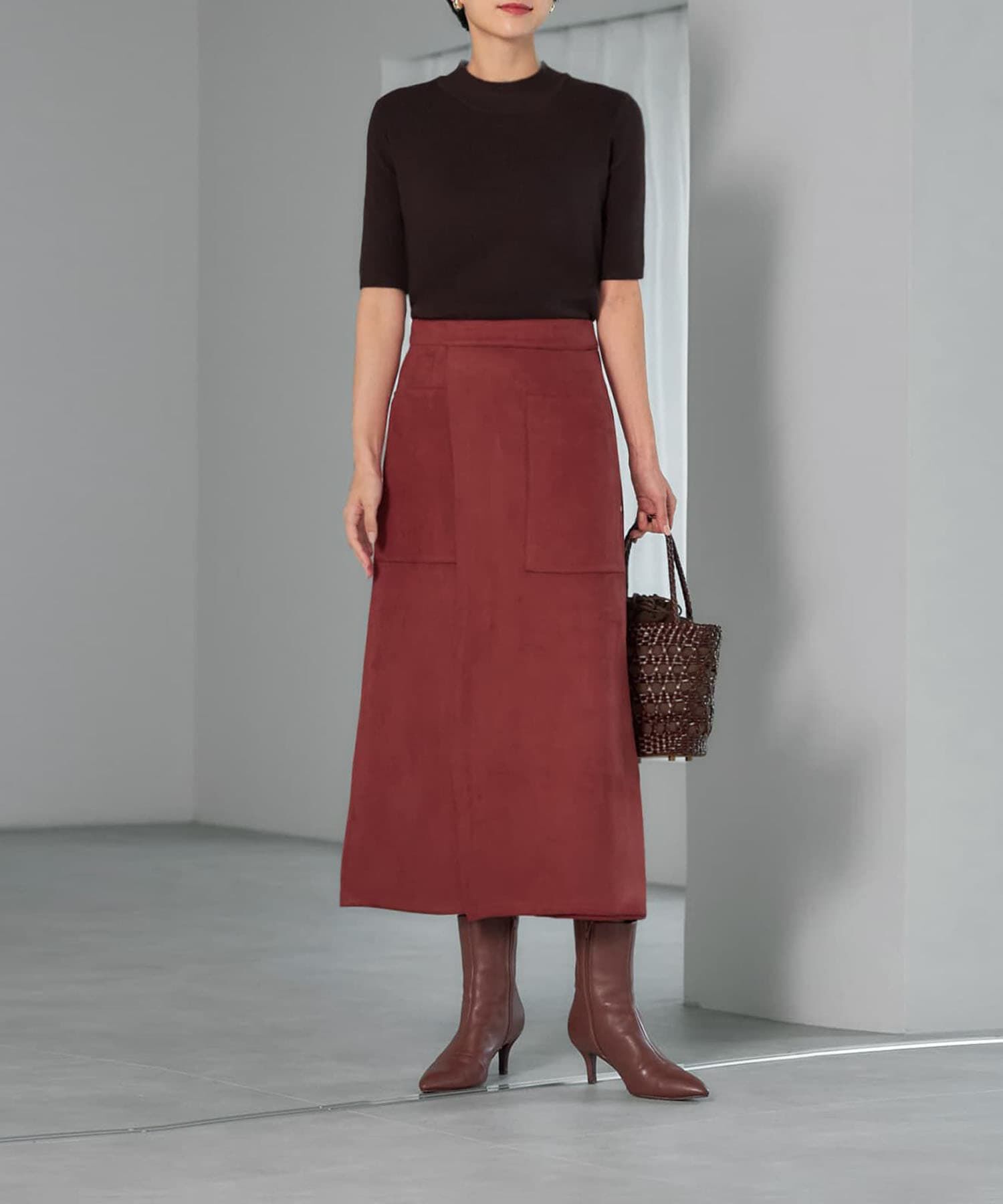 STYLE DELI「ソフトタッチ◆５分袖ハイネックトップス」|ニット・セーター|