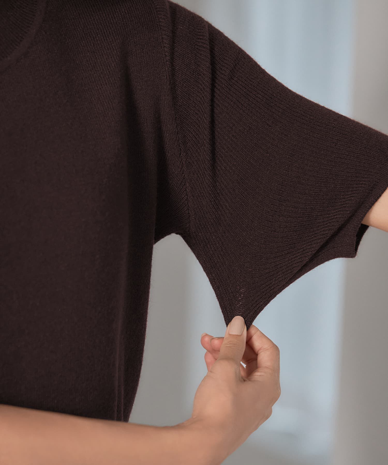 STYLE DELI「ソフトタッチ◆５分袖ハイネックトップス」|ニット・セーター|