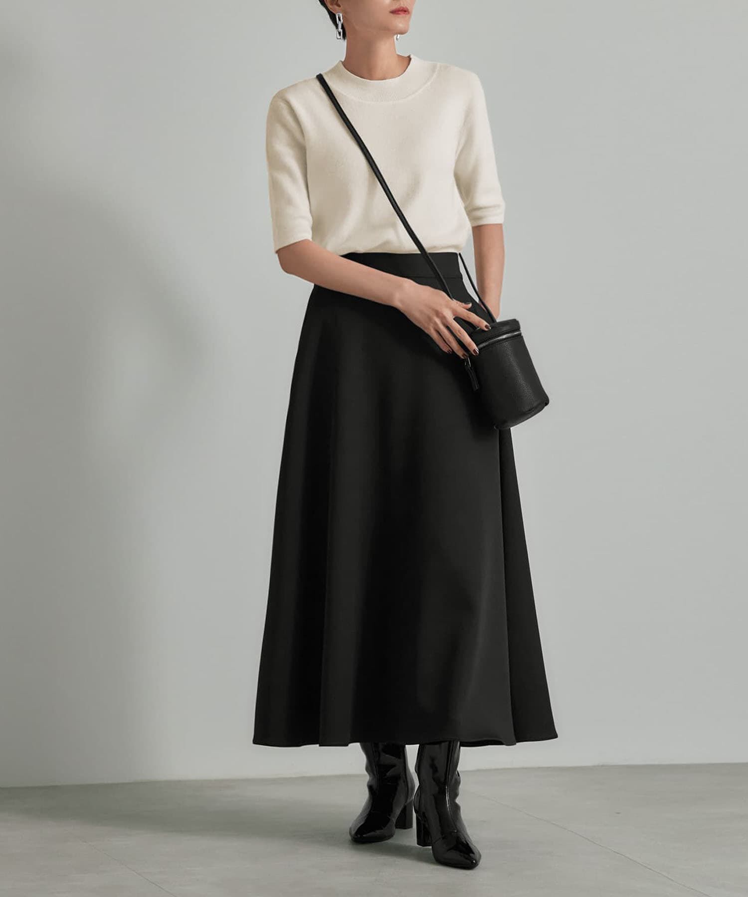 STYLE DELI「ソフトタッチ◆５分袖ハイネックトップス」|ニット・セーター|