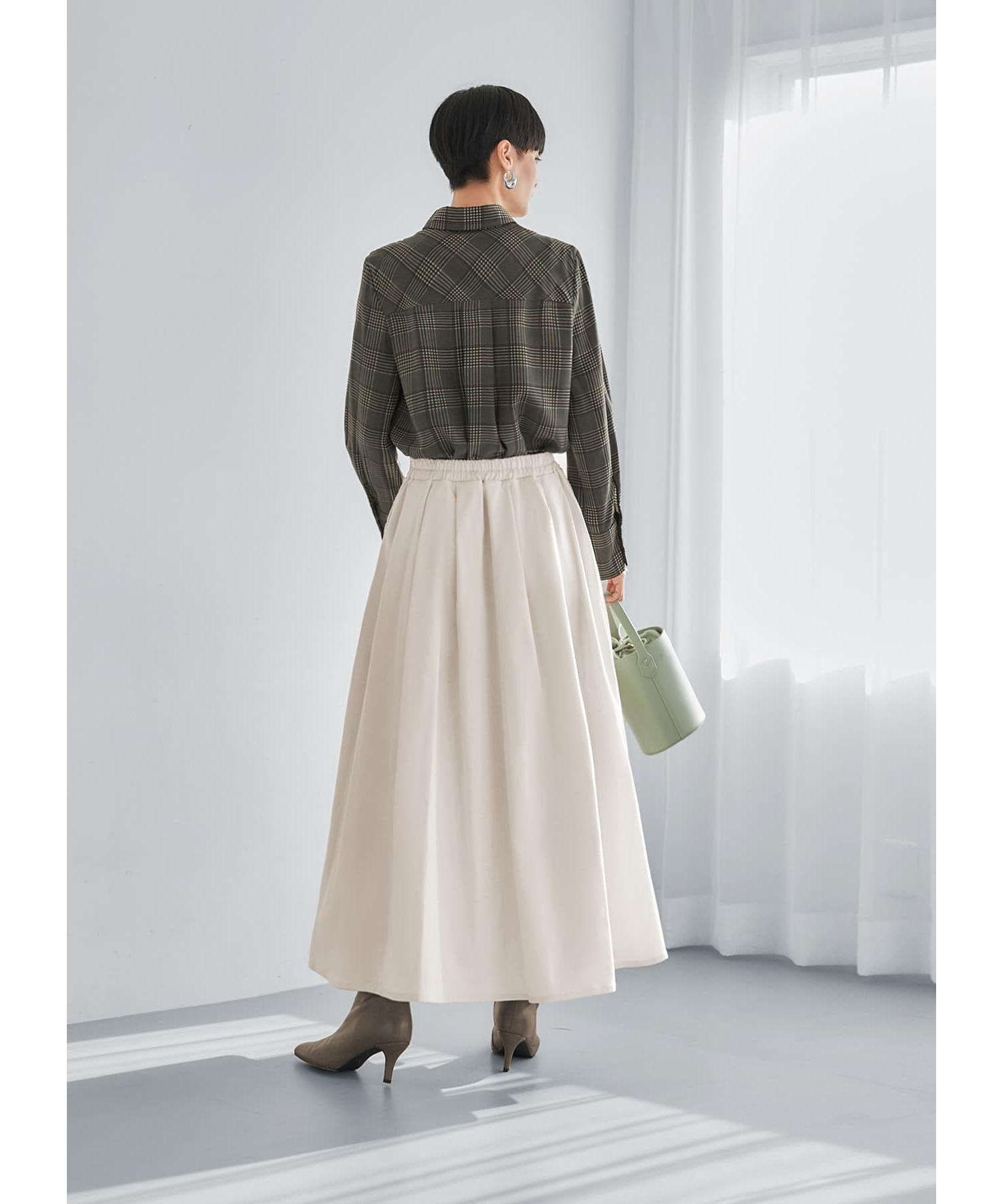 STYLE DELI「【LUXE】マットサテンチェック柄シャツ」|シャツ・ブラウス|