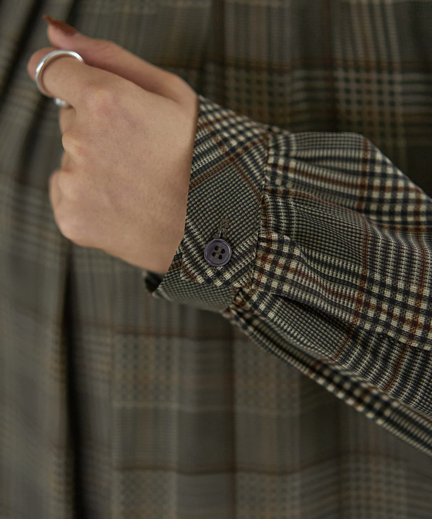 STYLE DELI「【LUXE】マットサテンチェック柄ブラウス」|シャツ・ブラウス|