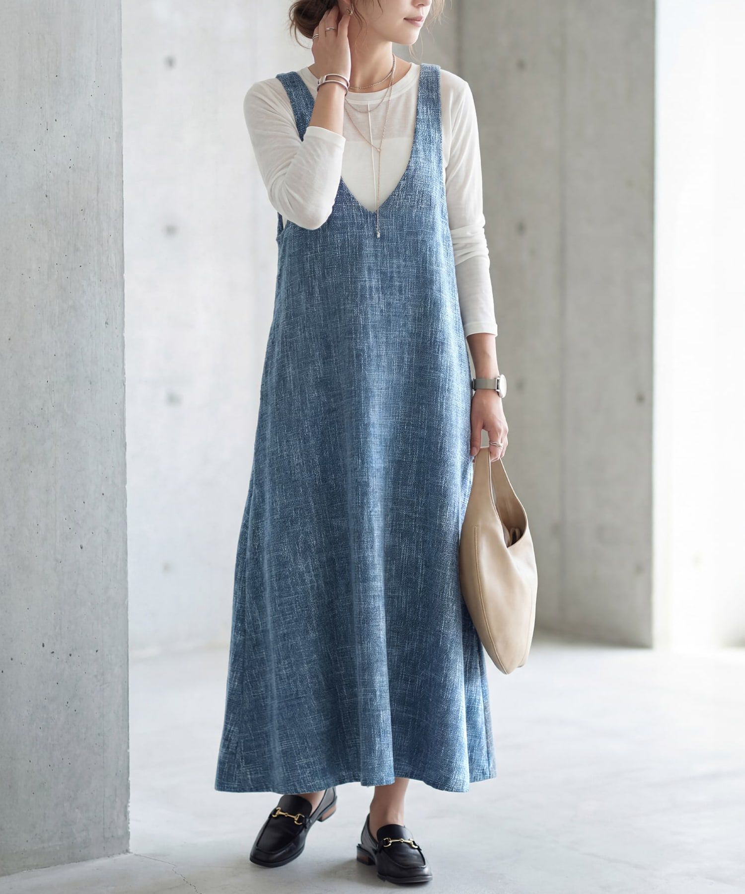 STYLE DELI「【LUXE】サマーツイードジャンパースカート」|ジャンパースカート|ブルーミックス