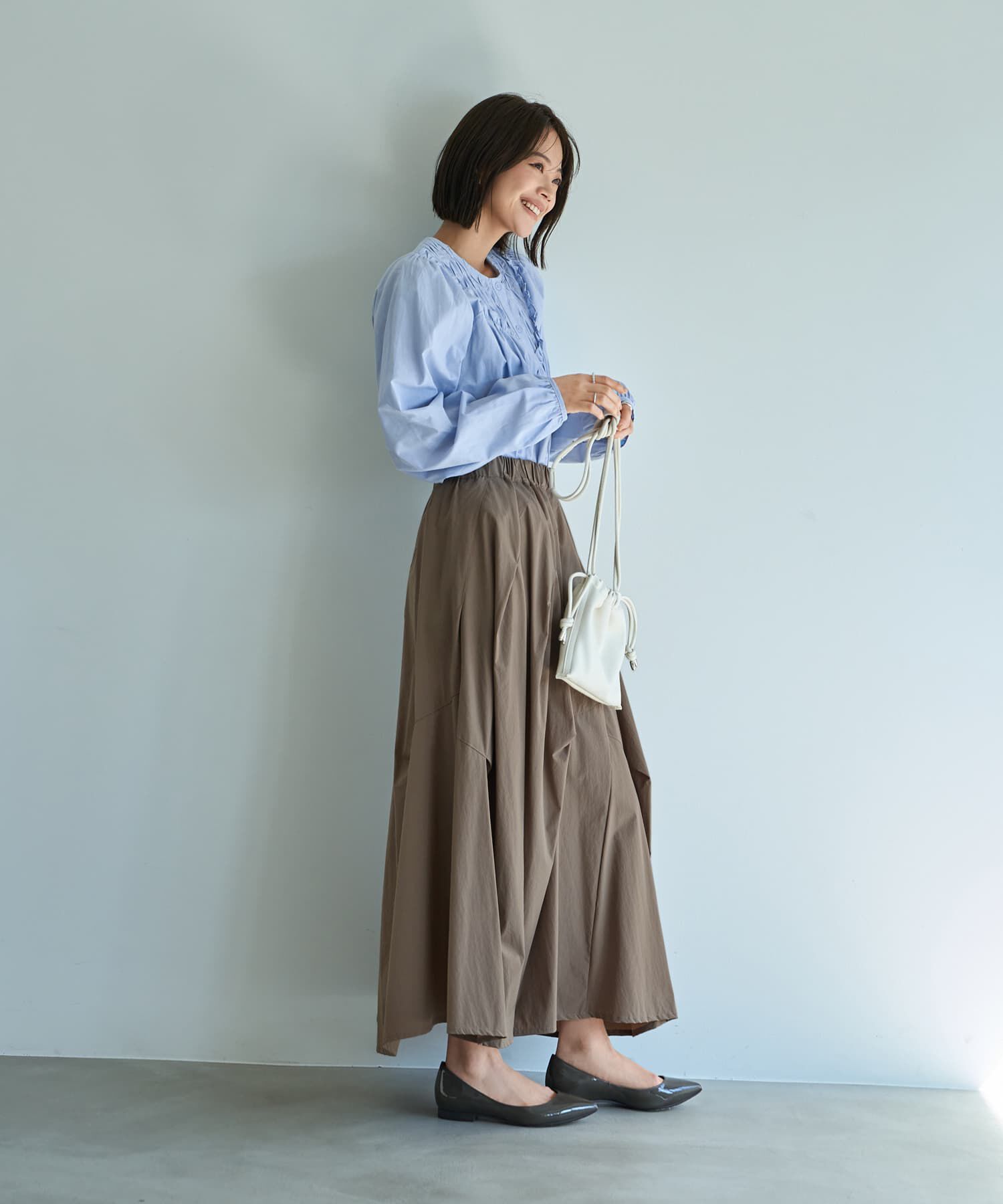 STYLE DELI「デコルテ切替コットンブラウス」|シャツ・ブラウス|