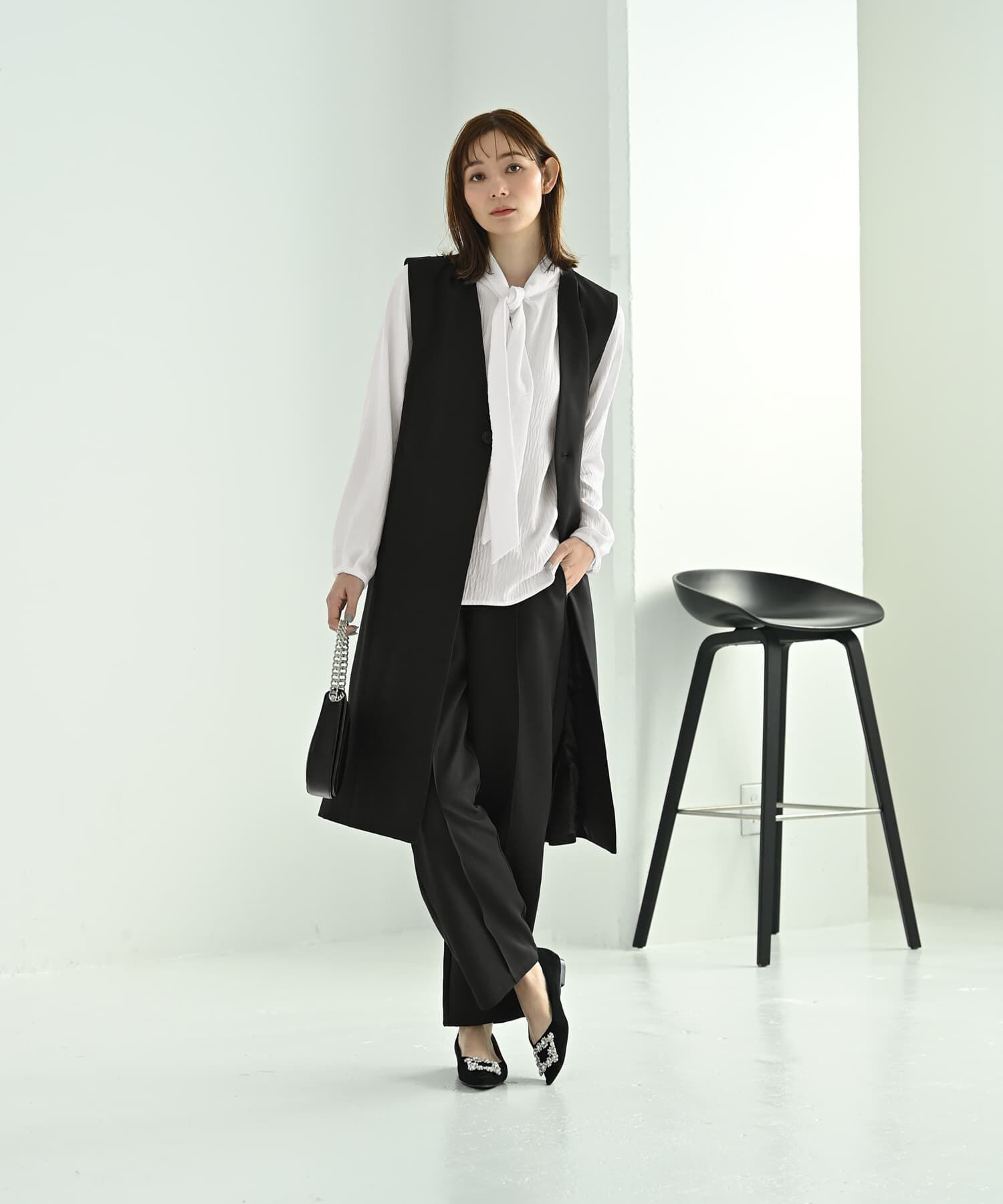 STYLE DELI「【Kana Oyama&times;BLK001】ロングジレ／DELI size」|ベスト・ジレ|