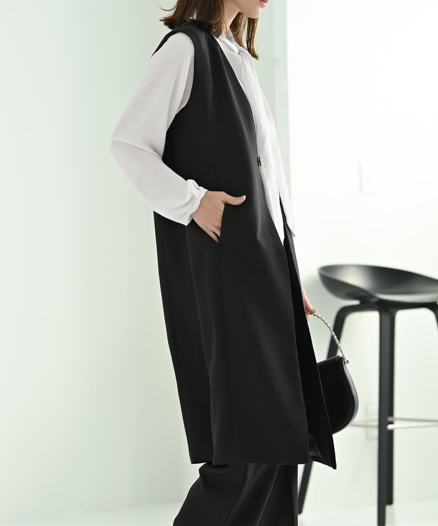 STYLE DELI「【Kana Oyama&times;BLK001】ロングジレ／DELI size」|ベスト・ジレ|