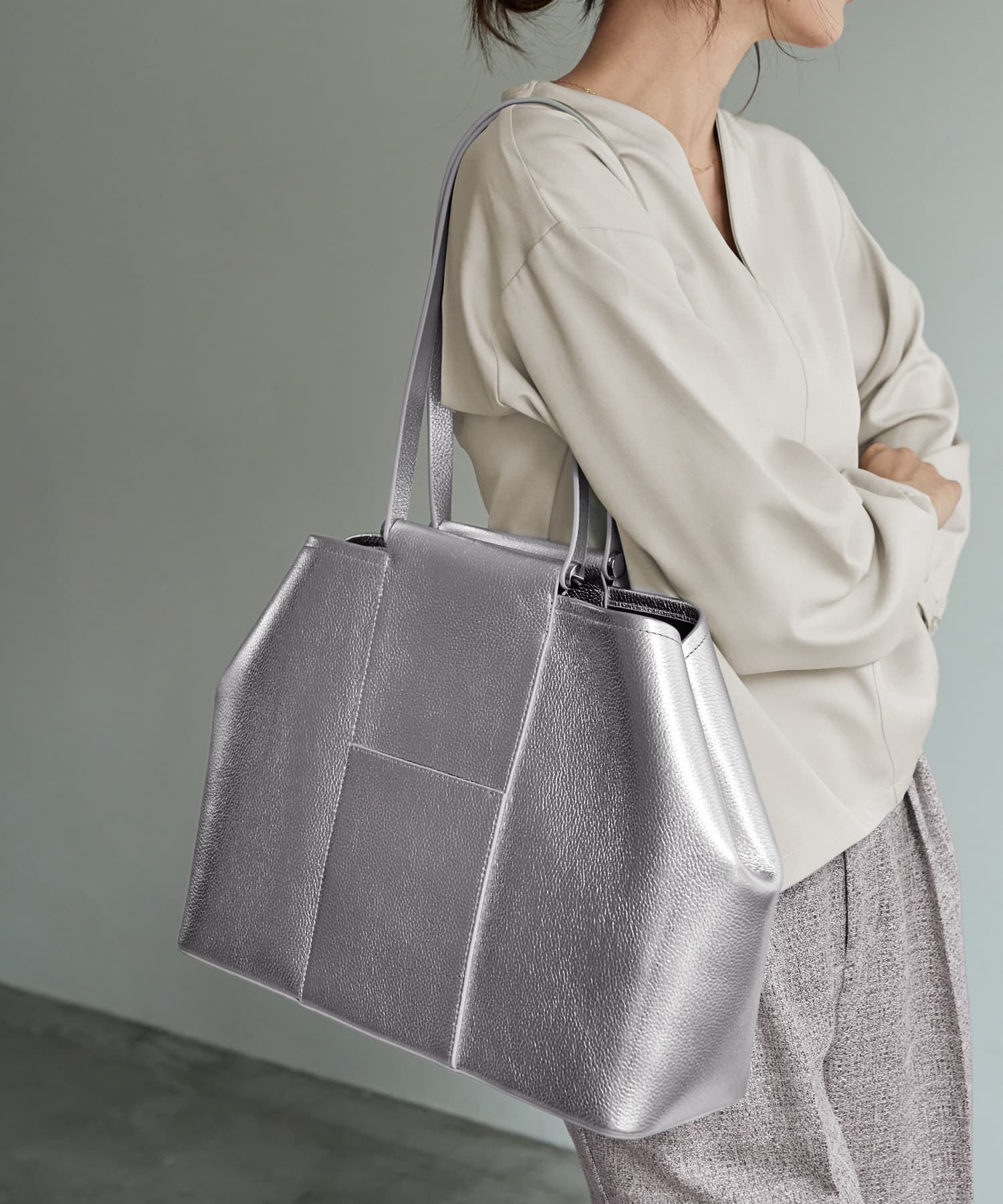 STYLE DELI「【DRESSDEN】レザーバッグ／L-01」|トートバッグ|シルバー