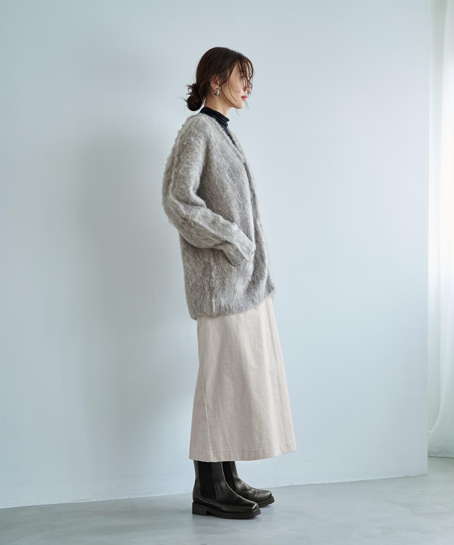 STYLE DELI「【LUXE】毛起こしブークレジャケット風カーディガン」|ニット・セーター|