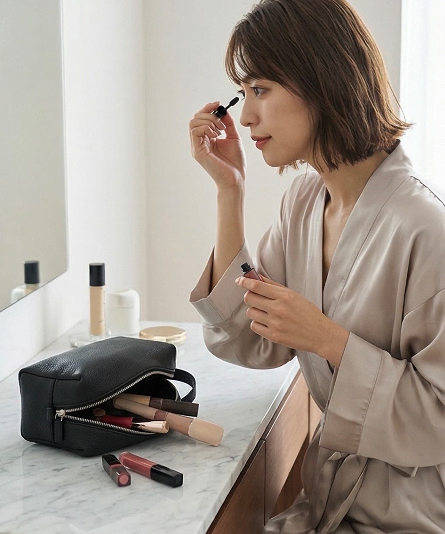 STYLE DELI「【DELI by】リアルレザーポータブルコスメポーチ」|ポーチ|