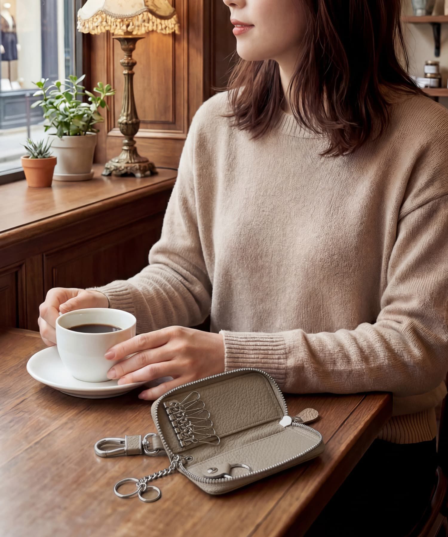 STYLE DELI「【DELI by】すっきり収まる本革ジップキーケース」|キーケース|