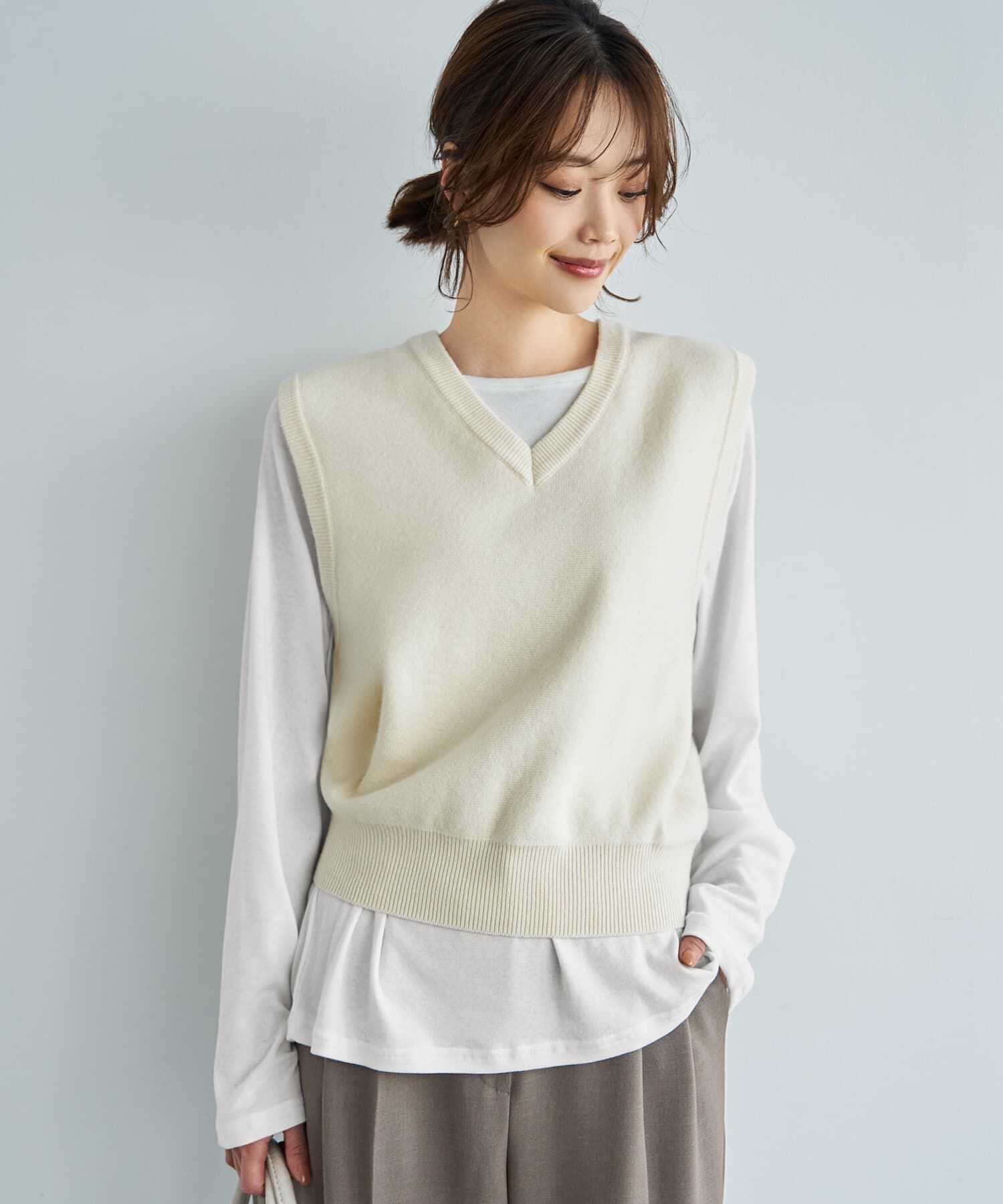 STYLE DELI「ベーシックVネックニットベスト」|ベスト・ジレ|