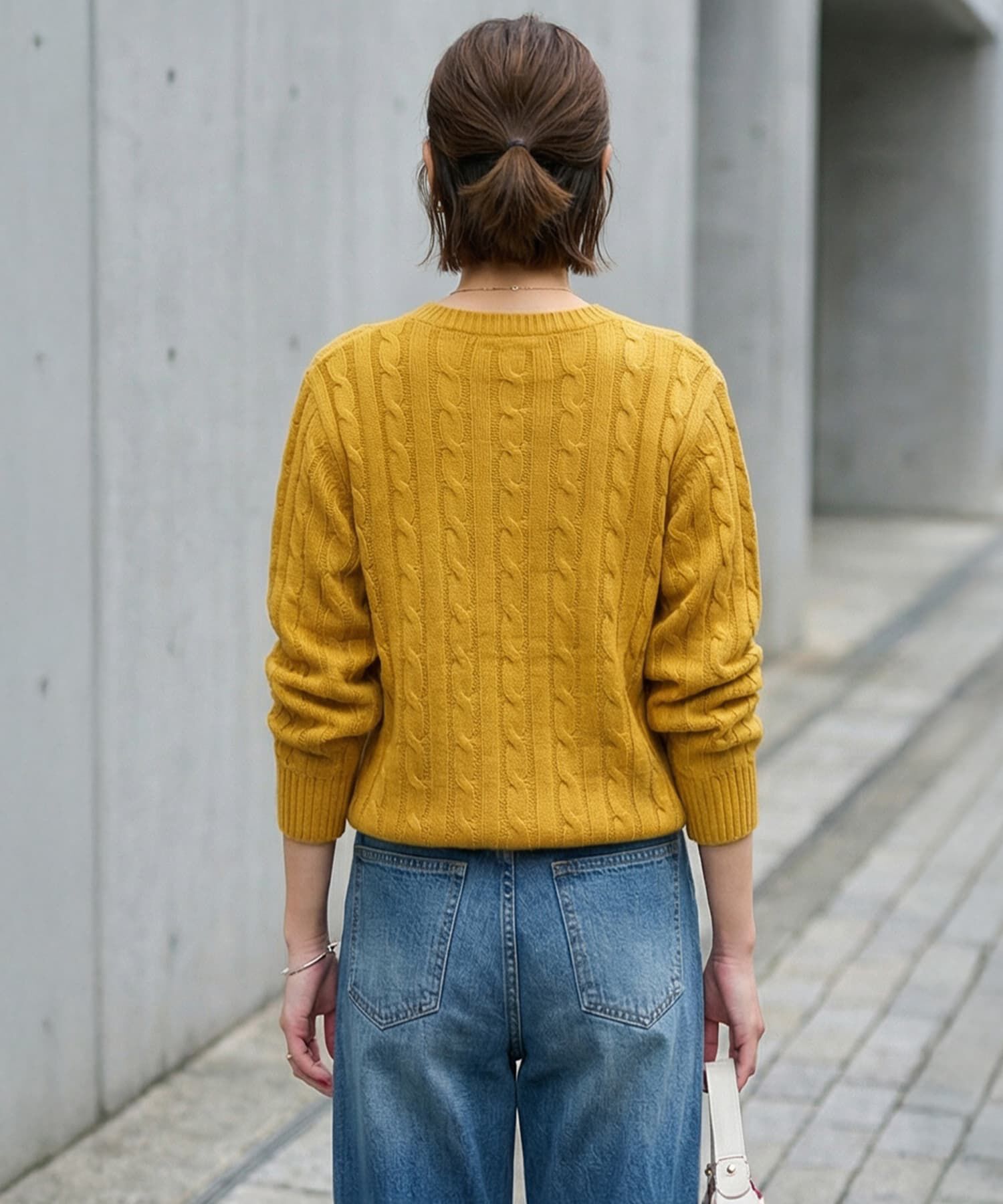 STYLE DELI「ストレートケーブルVネックニットトップス」|ニット・セーター|