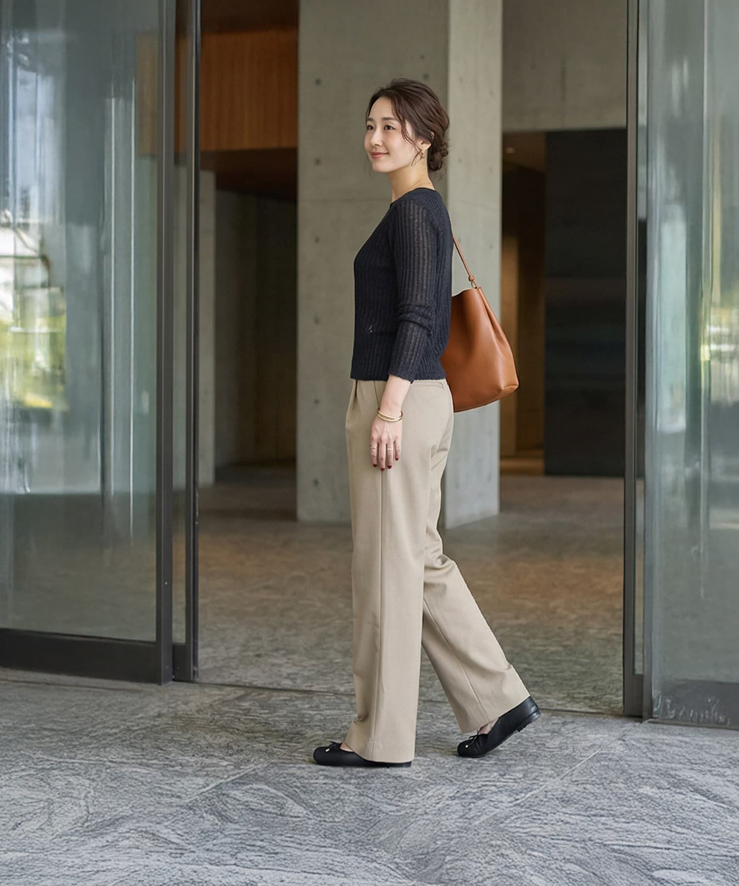 STYLE DELI「レイヤード風Vネックシアーニットトップス」|ニット・セーター|